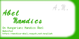 abel mandics business card